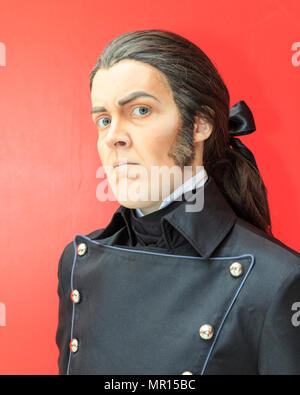 ExCel, London, 25th May 2018. A character Cosplayer gets into pose. Cosplayers, Comic Characters, Superheros and costumed visitors come together for MCM Comicon's London Opening Day 2018, running at ExCel Exhibition Centre May 25-27th. Credit: Imageplotter News and Sports/Alamy Live News Stock Photo