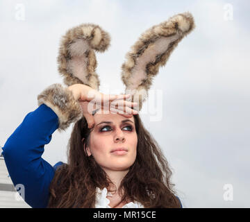 ExCel, London, 25th May 2018. A female bunny character. Cosplayers, Comic Characters, Superheros and costumed visitors come together for MCM Comicon's London Opening Day 2018, running at ExCel Exhibition Centre May 25-27th. Credit: Imageplotter News and Sports/Alamy Live News Stock Photo