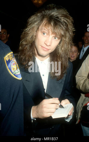 BEVERLY HILLS, CA - MARCH 7: Singer Jon Bon Jovi attends the 19th Annual American Film Institute (AFI) Lifetime Achievement Award Salute to Kirk Douglas on March 7, 1991 at Beverly Hilton Hotel in Beverly Hills, California. Photo by Barry KIng/Alamy Stock Photo Stock Photo