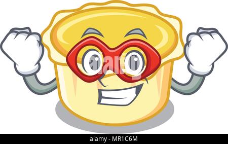 Super hero egg tart character cartoon Stock Vector