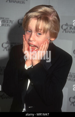 MACAULAY CULKIN American child actor 1990 in Stockholm launching his ...