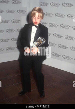 MACAULAY CULKIN American child actor 1990 in Stockholm launching his ...