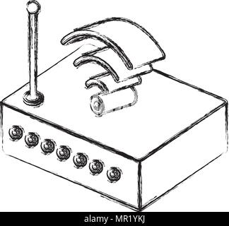 router device isometric icon Stock Vector