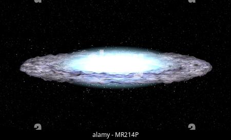 Sombrero Galaxy M104 in constellation Virgo, 3d render Stock Photo