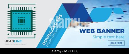 sem concept horizontal webpage banner template design on abstract background with flat modern isolated vector icon and geometric shapes. Stock Vector