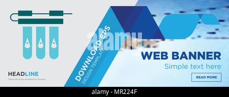 water filter concept horizontal webpage banner template design on abstract background with flat modern isolated vector icon and geometric shapes. Stock Vector