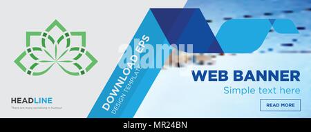 holistic concept horizontal webpage banner template design on abstract background with flat modern isolated vector icon and geometric shapes Stock Vector
