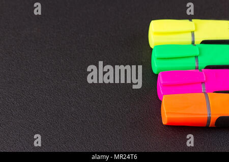 closed markers for design works. copy space background Stock Photo