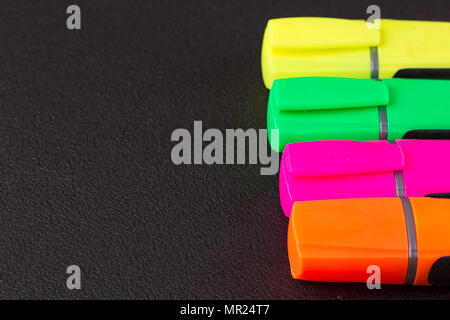 closed markers for design works. copy space background Stock Photo