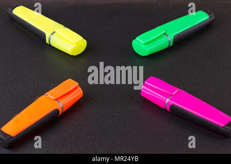closed markers for design works. copy space background Stock Photo