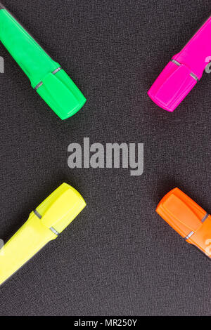 closed markers for design works. copy space background Stock Photo