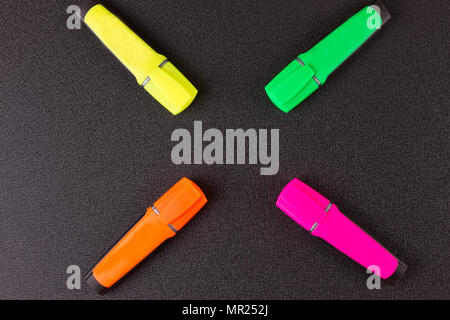 closed markers for design works. copy space background Stock Photo
