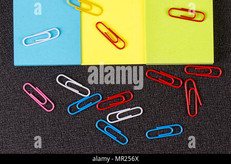Empty paper s. paper note for add text message with magnet clip. Stock Photo