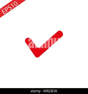 Red tick Mark for correct approved for your websites school and projects vector icon Stock Vector