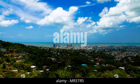 Panorama aerial view to Port of Spain at Trinidad and Tobago Stock Photo
