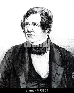 Portrait of William Parsons, 3rd Earl of Rosse (1800-1867) an Irish astronomer. His work was conducted at Birr Castle, where he had built the largest telescope - the Rosse Telescope/Great Telescope, until the completion of the Hooker telescope. Dated 19th century Stock Photo