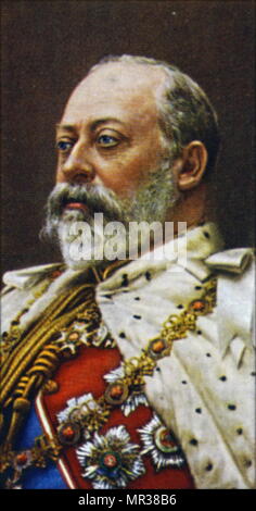 Cigarette card depicting Edward VII (1841-1910) King of the United Kingdom and the British Dominions and Emperor of India. Dated 20th century Stock Photo