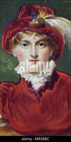 Cigarette card depicting Caroline of Brunswick. Caroline of Brunswick (1768-1821) Queen of the United Kingdom by marriage to King George IV. Dated 19th Century Stock Photo