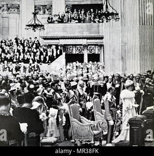 Photograph of George VI taken during a Thanksgiving Service in St Paul's Cathedral. George VI (1895-1952) King of the United Kingdom and the Dominions of the British Commonwealth. Dated 20th century Stock Photo