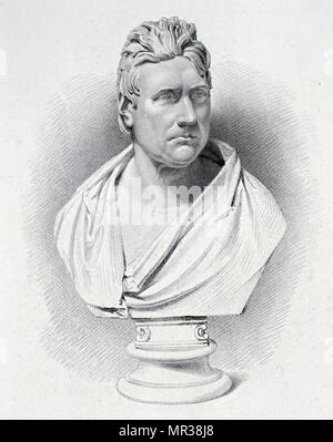 Bust of John Rennie the Elder (1761-1821) a Scottish civil engineer who designed many bridges, canals, and docks. Dated 19th century Stock Photo