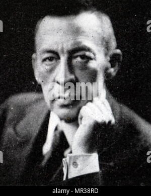Photographic portrait of Sergei Rachmaninoff (1873-1943) a Russian pianist, composer, and conductor of the late Romantic period. Dated 20th century Stock Photo