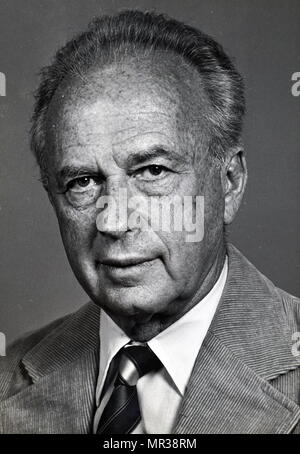 Photograph of Yitzhak Rabin (1922-1995)  an Israeli politician, statesman, general and former Prime Minister of Israel. Dated 20th century Stock Photo