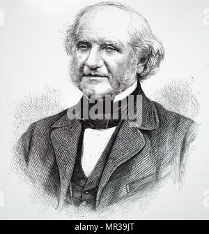 Portrait of George Peabody (1795-1869) an American-British financier who was regarded as the 'father of modern philanthropy'. Dated 19th century Stock Photo