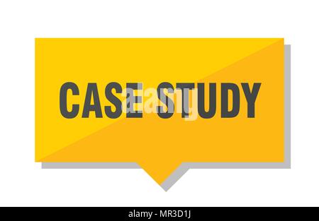 case study yellow square price tag Stock Vector
