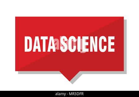 data science red square price tag Stock Vector