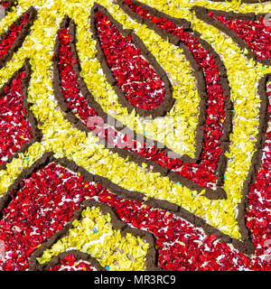 The colored drawings on the ground, useful for background Stock Photo