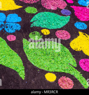 The colored drawings on the ground, useful for background Stock Photo