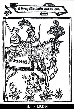 Woodcut depicting Richard I of England (1157-1199) King of England until his death. Dated 16th century