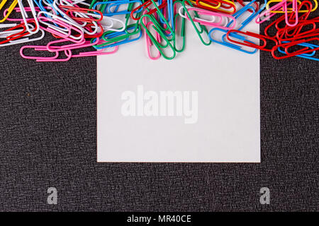 Empty paper s. paper note for add text message with magnet clip. Stock Photo