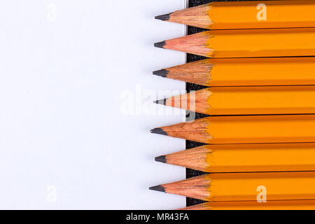 Simple pencils, a blank sheet, a template Stock Photo