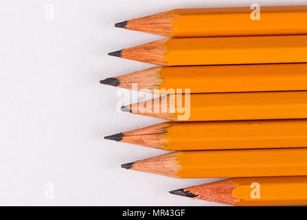 Simple pencils, a blank sheet, a template Stock Photo