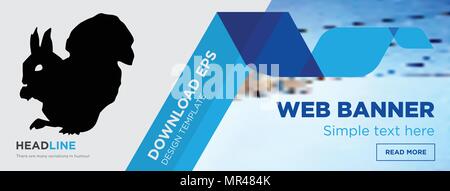 concept horizontal webpage banner template design on abstract background with flat modern isolated vector icon and geometric shapes Stock Vector