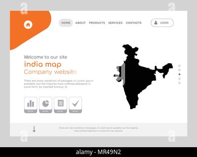 India Map Css India vector map. Editable template with regions, cities, red pins and ...