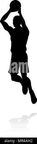 Silhouette Basketball Player Stock Vector