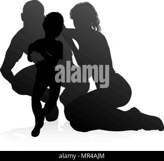 Silhouette Family  Stock Vector