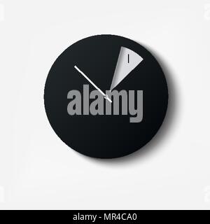 Modern minimalist wall clock. Simple watch design illustration Stock Vector