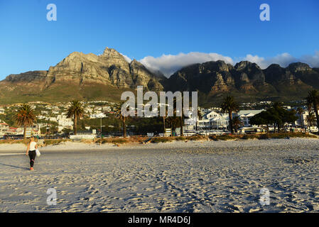 The beautiful beach in Camps bay, Cape Town. Stock Photo