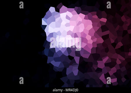 Colorful abstract geometrical composition, geometric pattern from blue and pink various polygons and triangles  on black paper background. Stock Photo