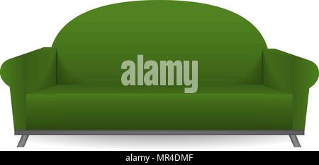 Green sofa mockup, realistic style Stock Vector