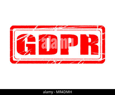 GDPR General Data Protection Regulation. white background with isolated stamp. Stock Photo