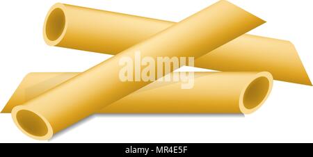 Maccheroni pasta mockup, realistic style Stock Vector