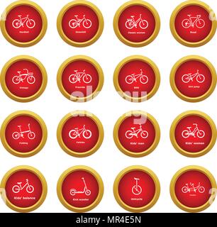 Bicycle types icons set, simple style Stock Vector