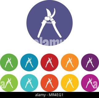 pruner icons set vector color Stock Vector
