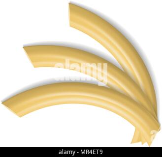 Sedanini rigati pasta mockup, realistic style Stock Vector