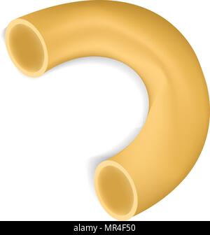 Pipe rigate pasta mockup, realistic style Stock Vector
