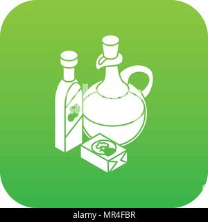 Organic eco food icon green vector Stock Vector